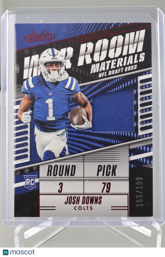 Josh Downs 2023 Absolute #WRJD War Room Materials Rookie Patch 155/199