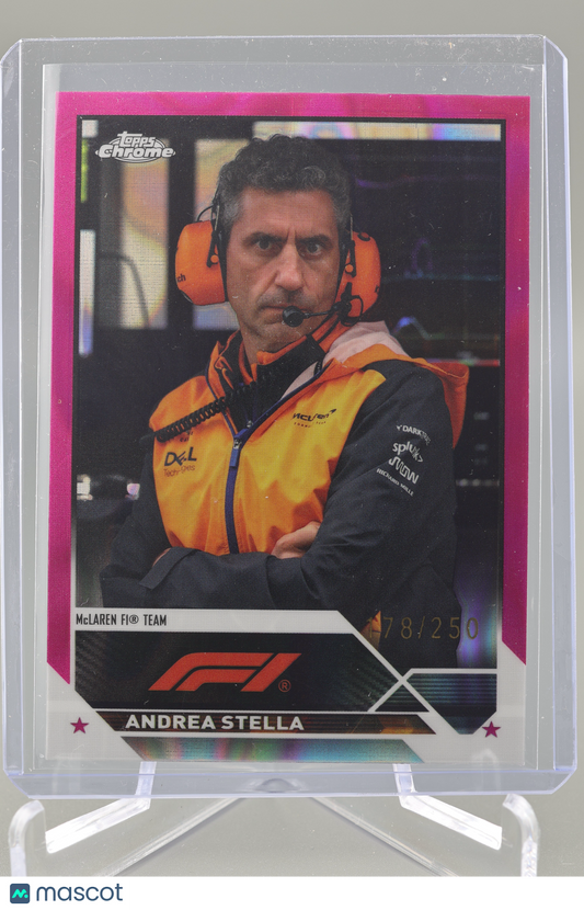 Andrea Stella 2023 Topps Chrome Formula 1 #97 Pink Lava 178/250 McLaren F1 Team