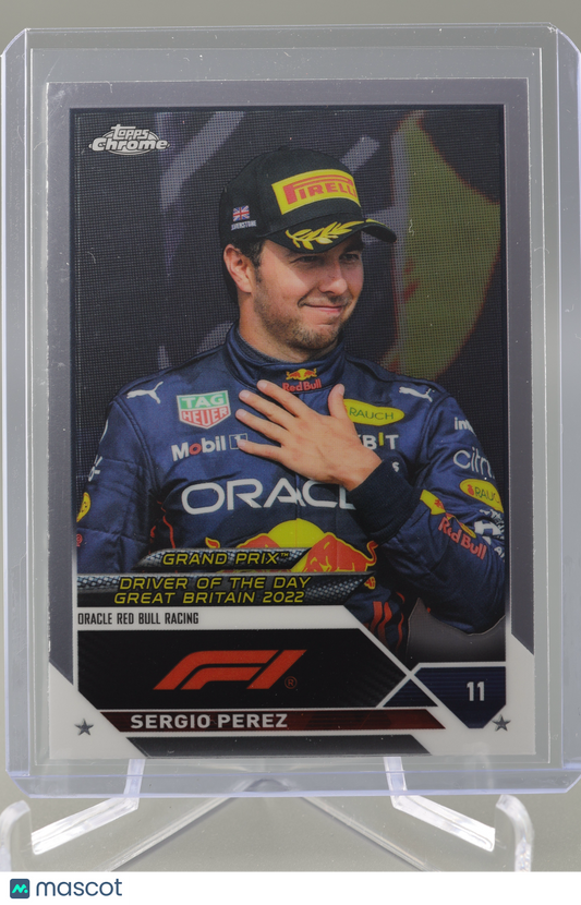 Sergio Perez 2023 Topps Chrome Formula 1 #175 DotD Great Britain 2022