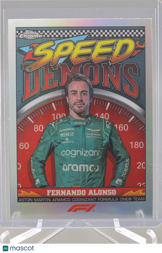 Fernando Alonso 2023 Topps Chrome Formula 1 #SD-FA SPEED DEMONS Aston Martin