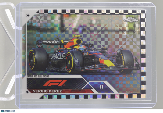 Sergio Perez 2023 Topps Chrome Formula 1 #103 Checker Flag X-fractor Red Bull