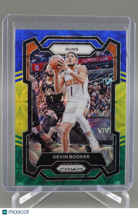 Devin Booker 2023-24 Prizm #58 Choice Blue Yellow Green Phoenix Suns