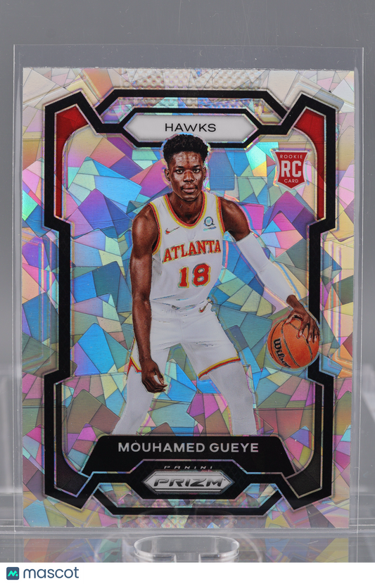 Mouhamed Gueye 2024 Panini Prizm #157 Cracked Ice Rookie Atlanta Hawks