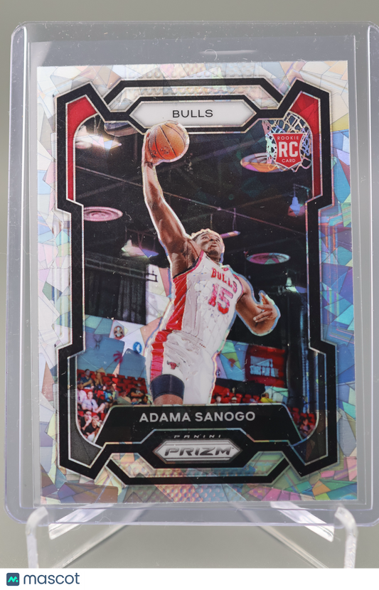 Adama Sanogo 2023-24 Prizm #286 Cracked Ice Silver RC Rookie Card Chicago Bulls