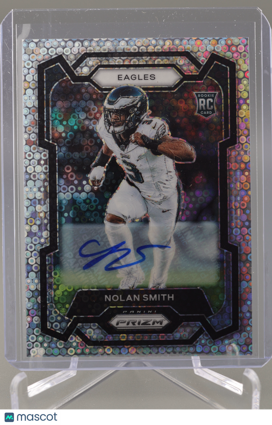 Nolan Smith 2023 Prizm #382 No Huddle Disco Auto RC Rookie Card Eagles