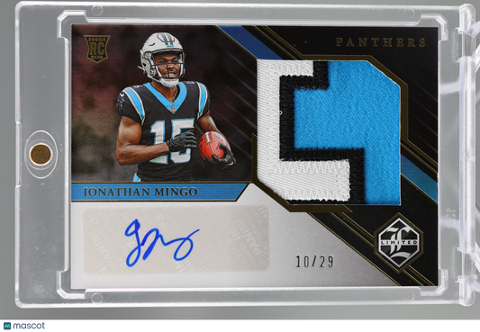 Jonathan Mingo 2023 Limited #161 RPA 3 color 10/29 Carolina Panthers