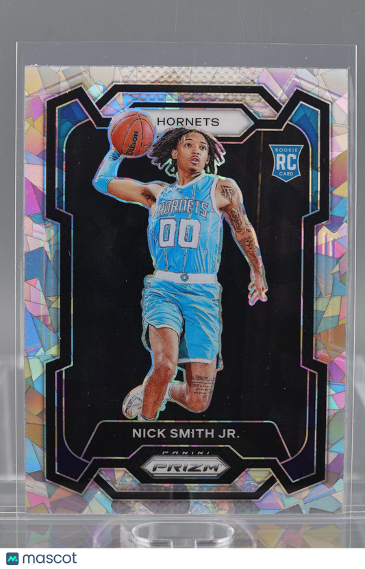 Nick Smith Jr. 2024 Panini Prizm #135 Cracked Ice Charlotte Hornets