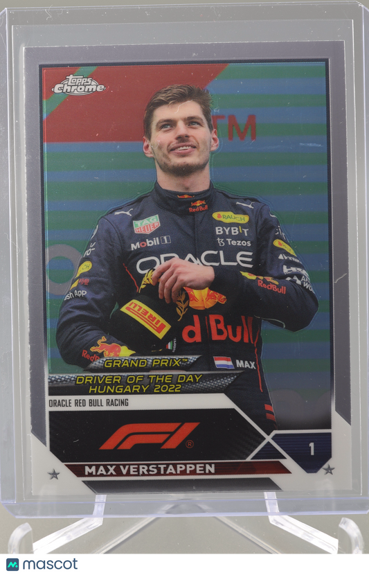 Max Verstappen 2023 Topps Chrome Formula 1 #178 Driver of the Day Hungary 2022