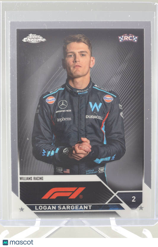 Logan Sargeant 2023 Topps Chrome Formula 1 #64 Rookie Card RC Williams Racing