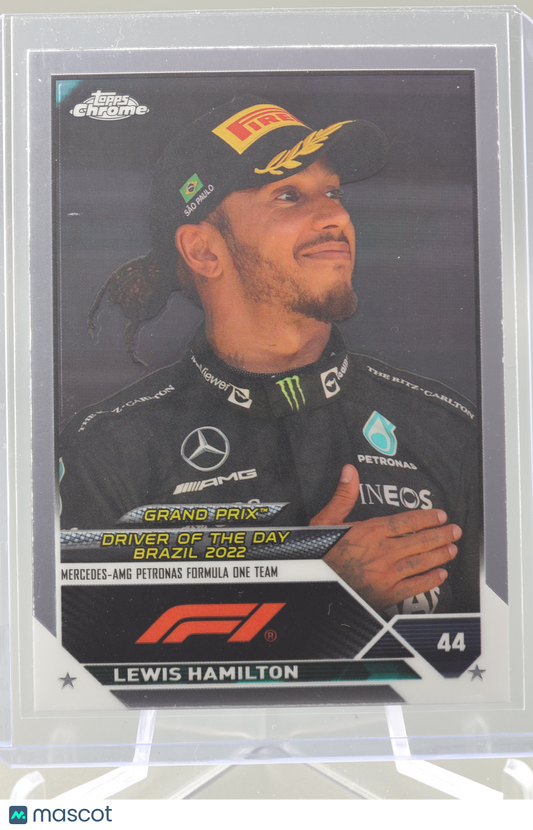 Lewis Hamilton 2023 Topps Chrome Formula 1 #186 Driver of the Day Brazil 2022